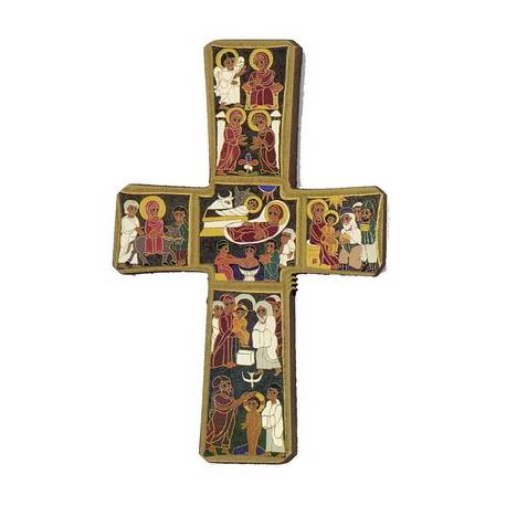 Croix Murale - 35 X 22 cm - Mystères de la Nativité