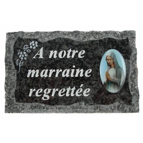 Plaque Cimetiere A Notre Marraine Regrettee 9x14 