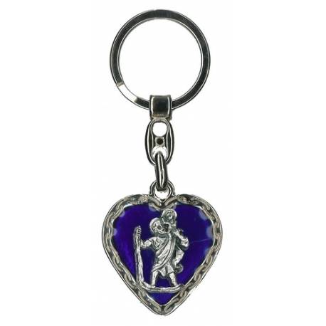 Porte-Clefs - St Christophe - Email bleu