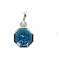 Medaille H Rita Achthoekig Email blauw 