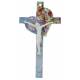 Kruisbeeld Hart In Glas + Wit Christus 16 Cm 