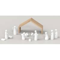 Kerststal Emany 15 cm : Set van 12 figuren met stal 