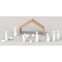 Kerststal Emany 15 cm : Set van 12 figuren met stal 