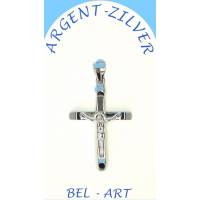 Croix argent avec Christ - 25 X 20 mm