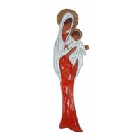 Vierge Céramique 28 cm avec Enfant - Rouge