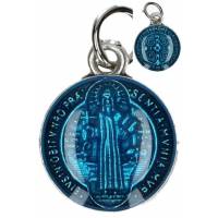 Médaille 14 mm - St Benoît - Email bleu
