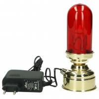 Lampe/St Sacrement-H 16 cm Verre Rouge Métal Doré / 220V