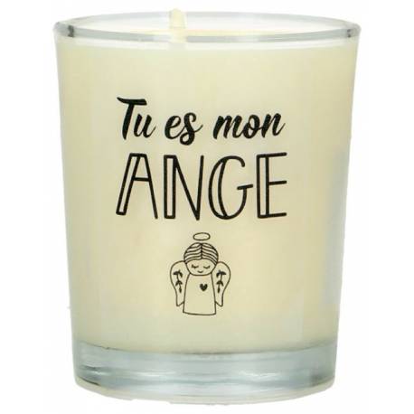 Kaarsje in glas 65 x 50 mm Tu es mon ange 