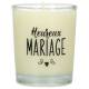 Bougie en verre 65 x 50 mm Heureux mariage