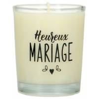 Kaarsje in glas 65 x 50 mm Heureux mariage 