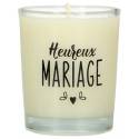 Bougie en verre 65 x 50 mm Heureux mariage