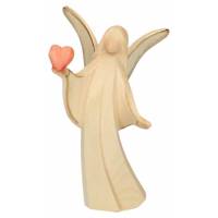 Ange En Bois Sculpte Avec Coeur Rouge 11Cm Alabaster