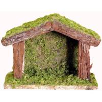 Cabane vide pour personnages de crèche de 6 cm (18x8x13cm).