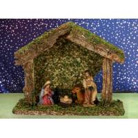 Kerststal + 5 Figuren 05 Cm (14.50 X 5.5 X H 12 Cm) 