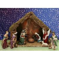 Kerstset : stal (32X17.5X25 cm) 11 figuren 12 cm 