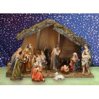 Kerststal + 11 Figuren 20 Cm (58x32x40cm) 