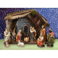 Kerststal + 11 Figuren 15 Cm (42 X 19 X 30 Cm) 