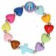 Armband/elastiek multicolor hartjes kinderen 