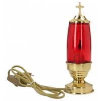 Lampe/St Sacrement H23X7 cm Verre Rouge Métal Doré / 220V