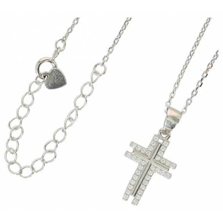 Zilver halsketting met kruis 