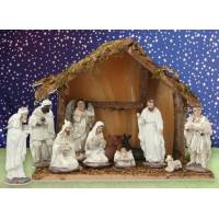 Kerstset : stal (20x10x20cm) met 11 figuren 10 cm 