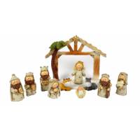 Kerststal met 10 figuren 6 cm (16 X 7 X 13 Cm) 