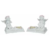 Ange sur livre + chauffe-plat - 14 X H14 cm - 2 / set