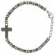 Bracelet homme en hematite avec croix noire