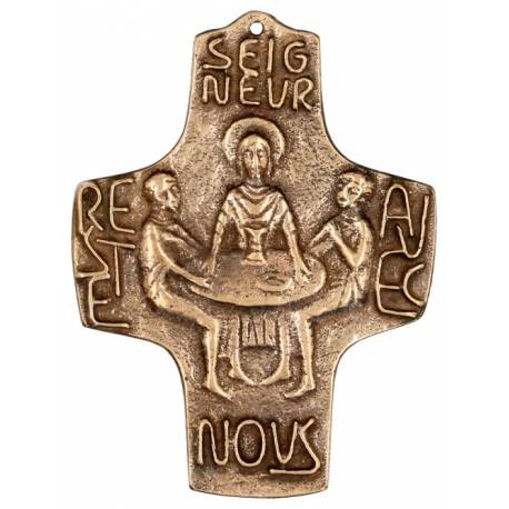 Croix Murale Je Suis Avec Vous Bronze