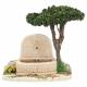 Décor pour santons de Provence Fontaine murale avec arbre 13 x 9 cm