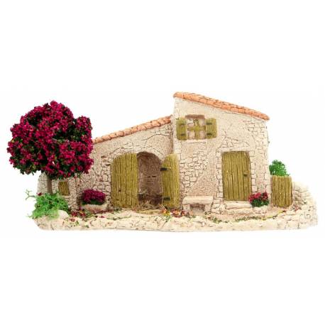 Décor pour santons de Provence Mazet avec arbre 21 x 11 x 10