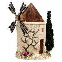 Provencaalse decor Electrische Molen met boom 24 x 15 cm 