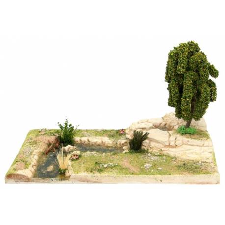 Decor voor santons de Provence Waterval met rivier 32 x 22 cm 