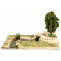 Decor voor santons de Provence Waterval met rivier 32 x 22 cm 