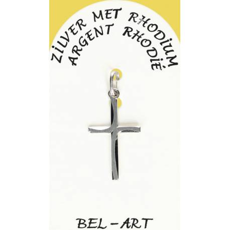 Croix Argent Rhodié - 20 X 14 mm