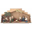 Kinderachtig kerstgroep met hout kerststallen 26 x 8 x 12 cm 