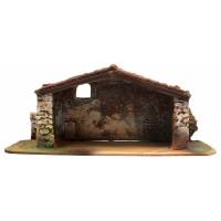 Décor pour santons de Provence - Etable toit à 2 pentes - 27 x 14 x H 11 cm