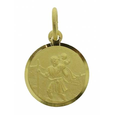 Medaille H Kristoffel - 14 mm - Verguld 