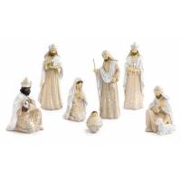 Personnages de crèche de Noël - 7 figurines de 17 cm