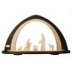 Sainte Familie en bois Sculpte 13cm Naturel + Arche noir