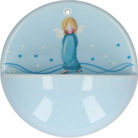 Benitier porcelaine 10 cm Bleu ange