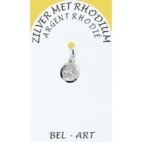 Médaille Argent Rhodié - St Christophe - 8 mm