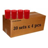 Karton met 120 Kaarsen 36U ROOD - 4 / Set - 30 Sets / Ktn 