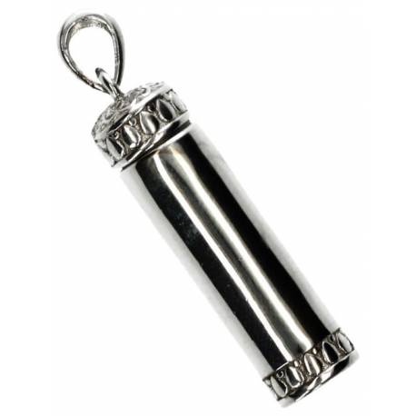 Pendentif argent pour cendres funéraires Cylindre 28 mm