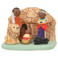 Crèche de Noël en terre cuite - "Crèche du monde" Masai