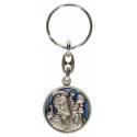 Porte-clefs Saint Christophe 30 mm Email bleu