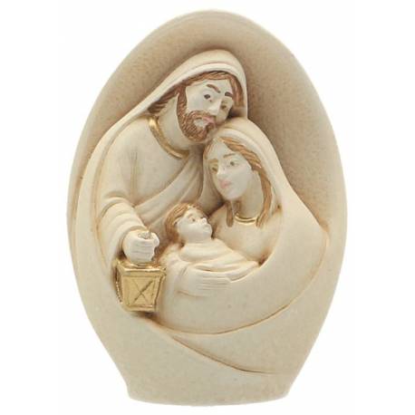 Heilige Familie in albaster 7x5x3 cm gouden versiering 