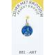 Médaille Argent Rhodié - Ange - 12 mm - Email Bleu