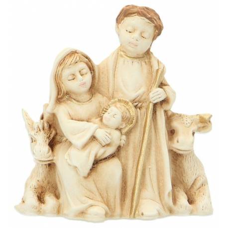 Nativité en albâtre décorée 5.5 x 3 x H 6 cm