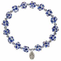 Armband/elastiek Strass 8 mm kristal blauw 